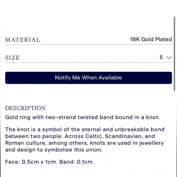 NEW IN BOX Cleopatra’s Bling LOVER’S KNOT PINKY RING - 18K GOLD PLATED/ Size 5 - Picture 5 of 12